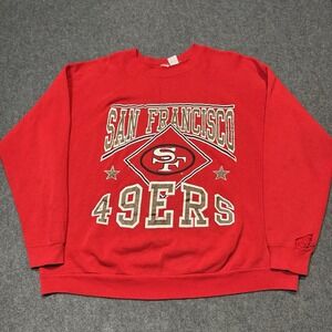 VTG 80s San Francisco 49ers Distressed Crewneck Size L 23.5x24 Sports Football